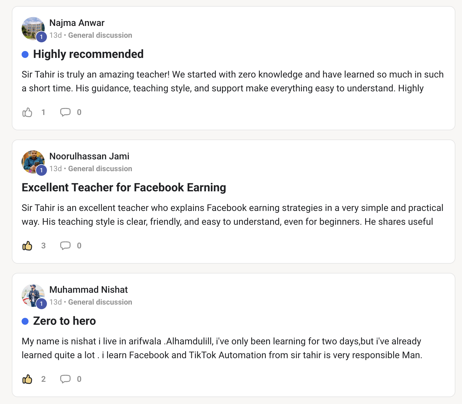 Student review screenshot 2