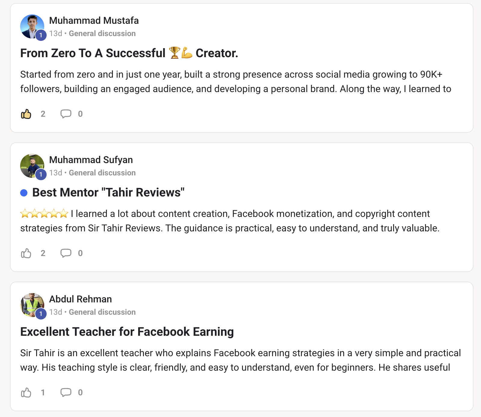 Student review screenshot 1